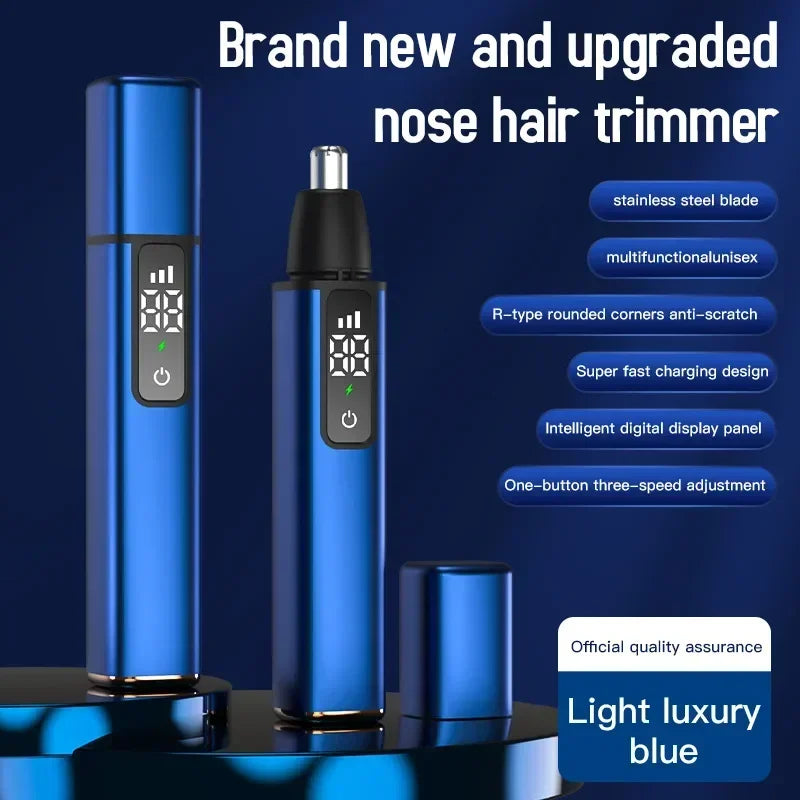 Portable LED Display Nose Hair Remover Electric Nose Hair Trimmer