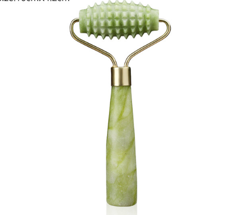 Double Head Green Jade Roller Massager Eye Face Neck Facial