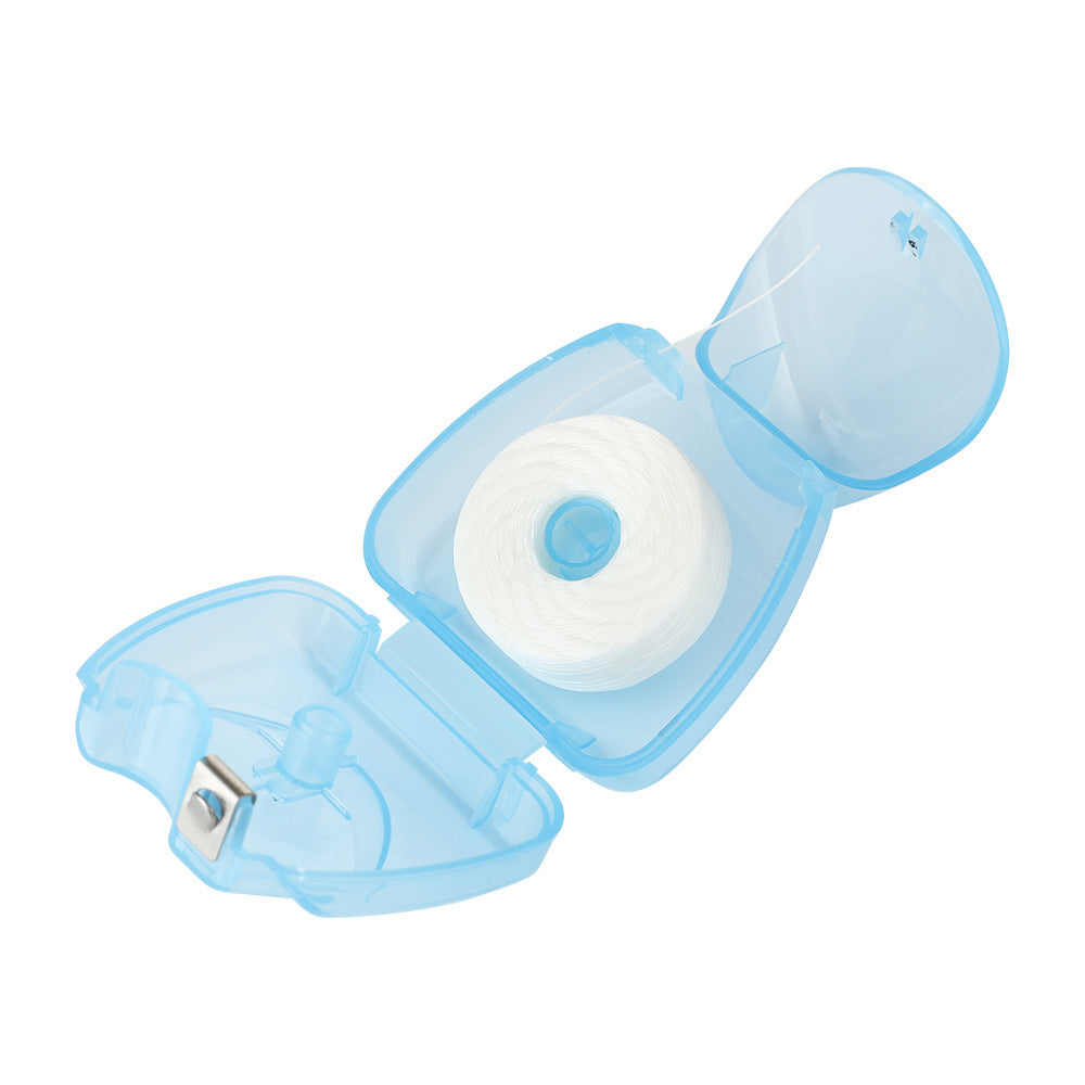 50m Mint-Flavored Dental Floss Blue Triangle Boxed Disposable Dental