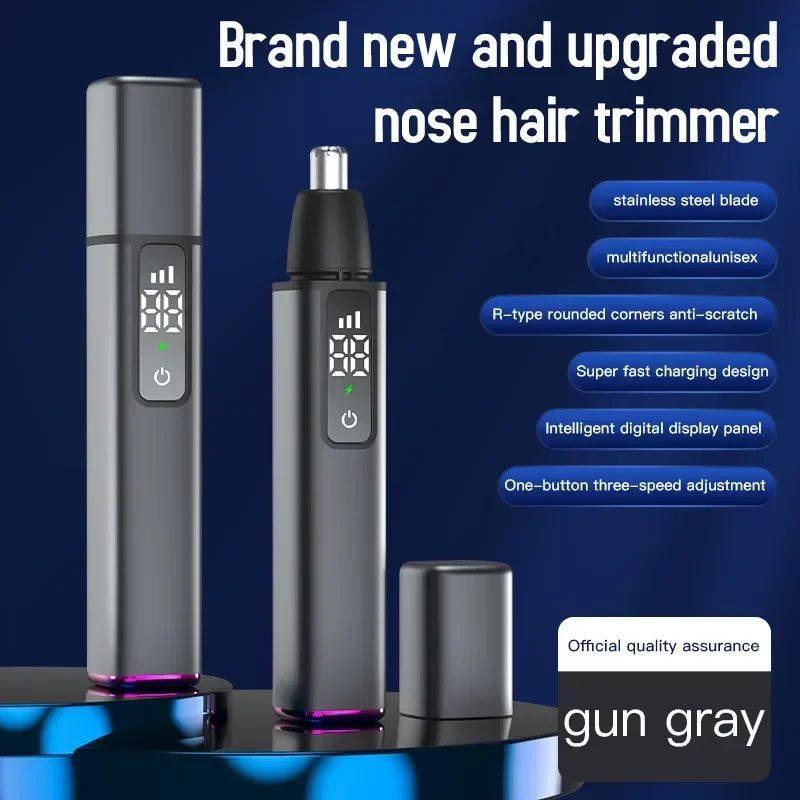 Portable LED Display Nose Hair Remover Electric Nose Hair Trimmer
