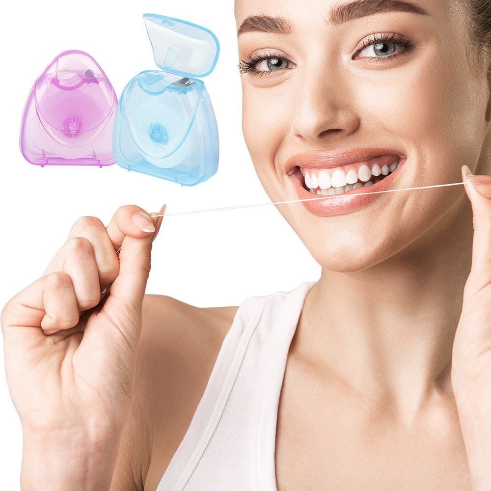 50m Mint-Flavored Dental Floss Blue Triangle Boxed Disposable Dental