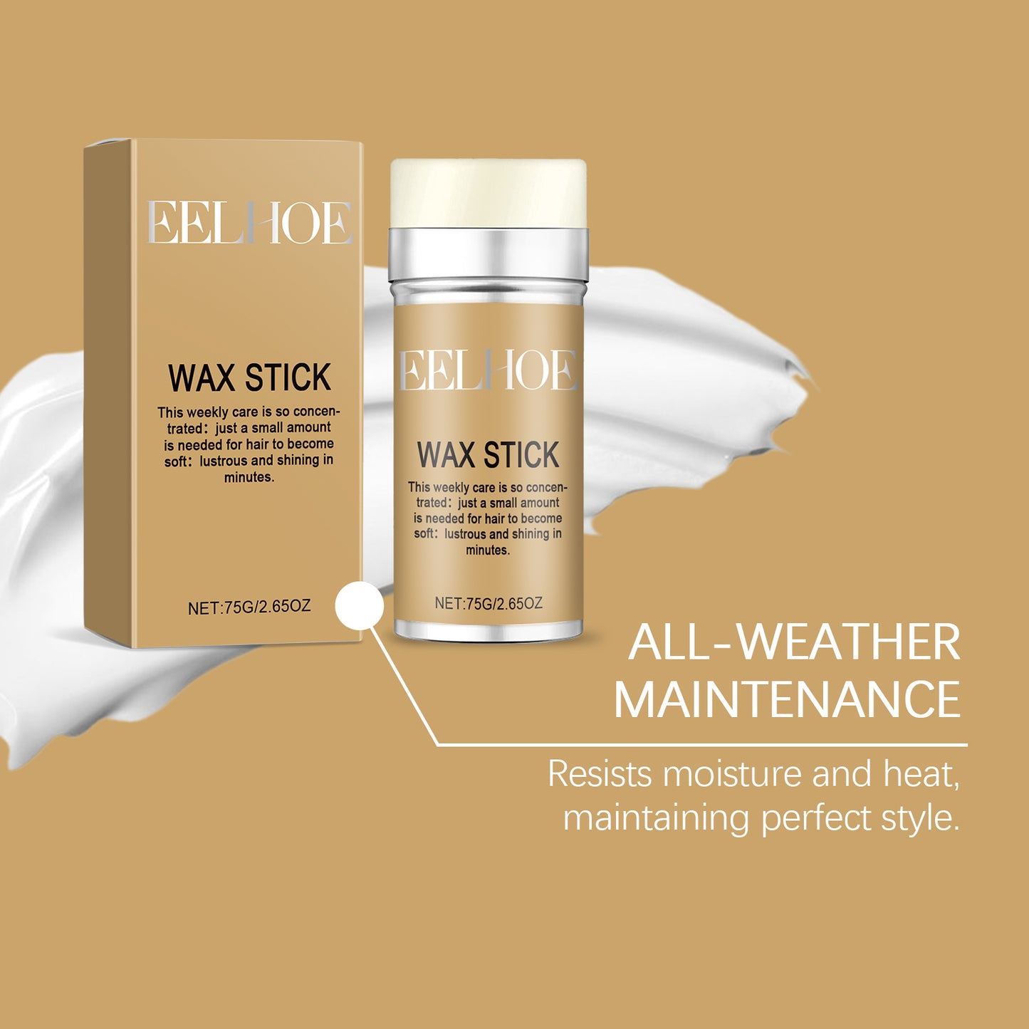 Hair Wax Wand, Hair Styling, Anti-Frizz, Hair Care Natural Shine Wax